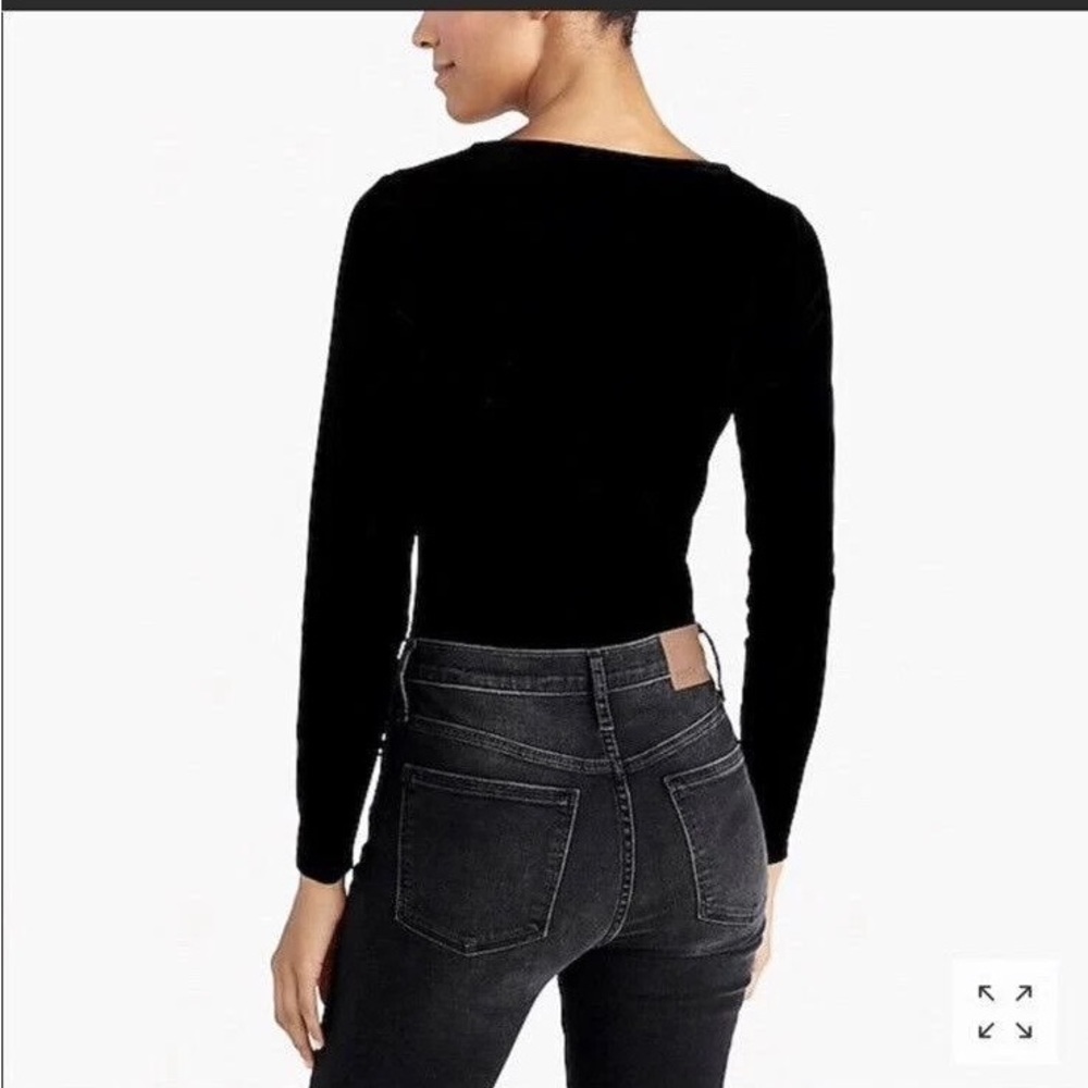 J.Crew/ Jeans Black Velvet Bodysuit SZ M